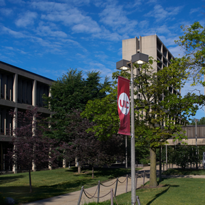 Campus view with UIC banner