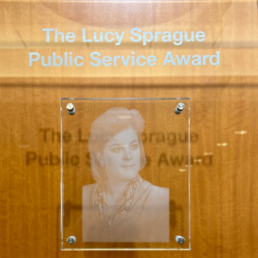 The Lucy Sprague Public Service Award on the UIC Law Donor Wall.