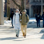 Students walking to class on a winter day. Photo by Martin Hernandez/UIC