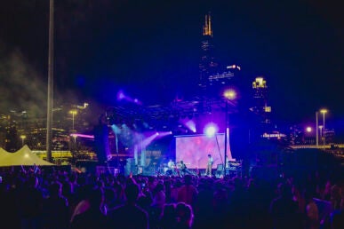 Musicians playing at SPARK, fall 2023. Photo by Martin Hernandez/UIC