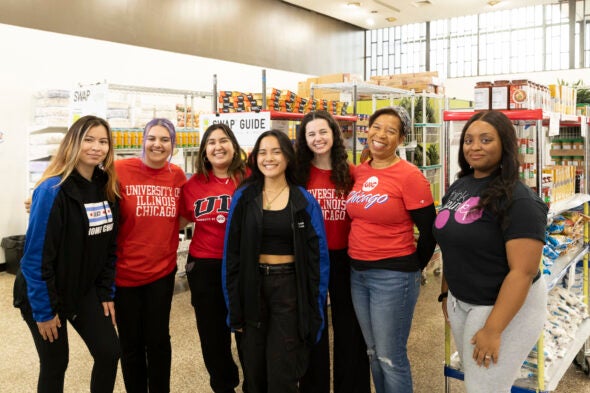 UIC Pop-Up Pantry staff pose.