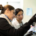 PhD Student Rosa Elena Mendoza (right) with her teacher Assistant Professor Angeles Salles.